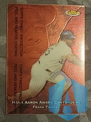 1999 Topps Finest Frank Thomas #HA5 Hank Aaron Award Contenders Peel Still On